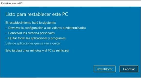 Restaurar Windows 10 De Fábrica Desde El Escritorio O Arranque 9794